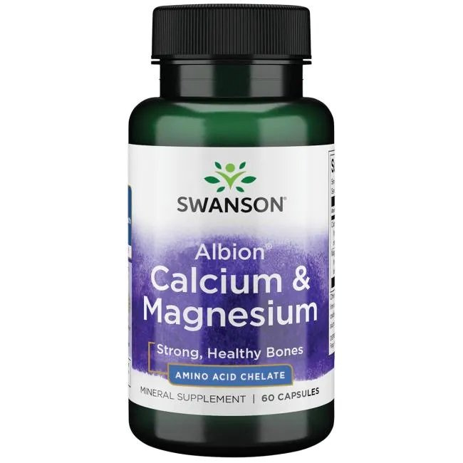 Swanson Albion Calcium & Magnesium 60 Capsules