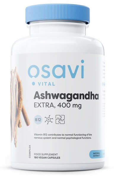 Osavi Ashwagandha Extra 400mg for Stress Relief 180 Vegan Caps
