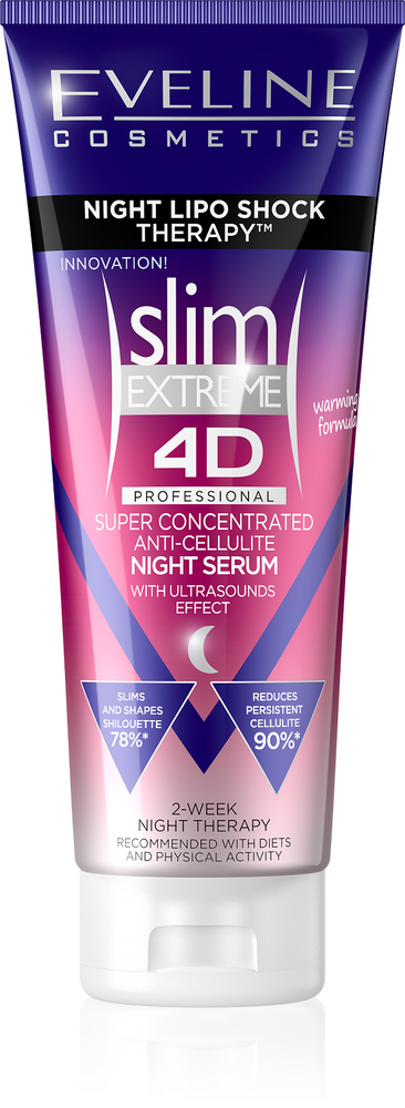 Eveline SLIM 4D EXTREME Super-concentrated Night Anti-Cellulite Serum 250ml