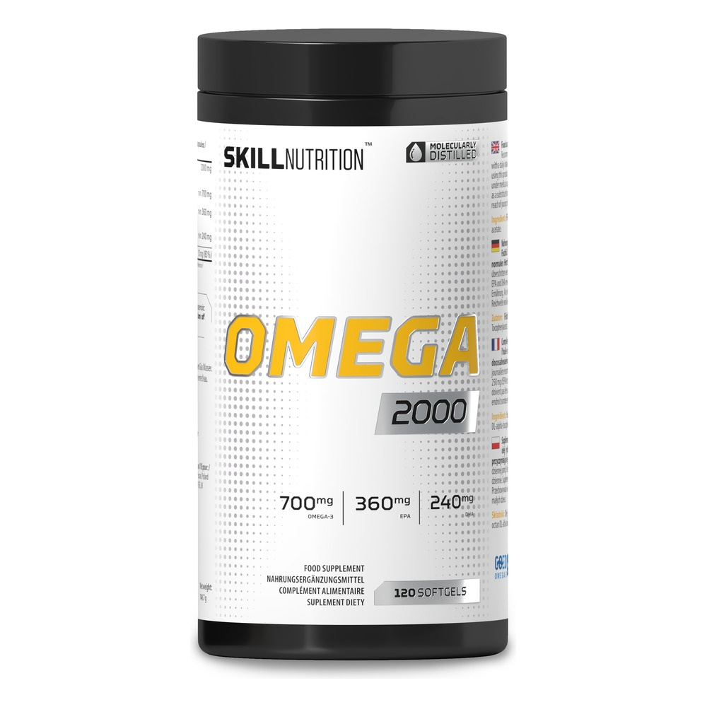 Skill Nutrition Omega 2000 Suplement z Olejem Rybim z EPA i DHA na Zdrowie Serca, Mózgu i Wzroku 120 Kapsułek