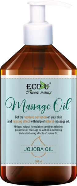 Eco U Relaxing Natural Massage Oil with Jojoba Oil 500ml