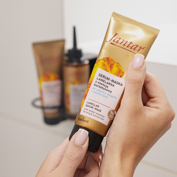 Jantar Lamelarne Serum-Maska z Esencją Bursztynową dla Włosów Długich Zniszczonych i Niesfornych 100ml