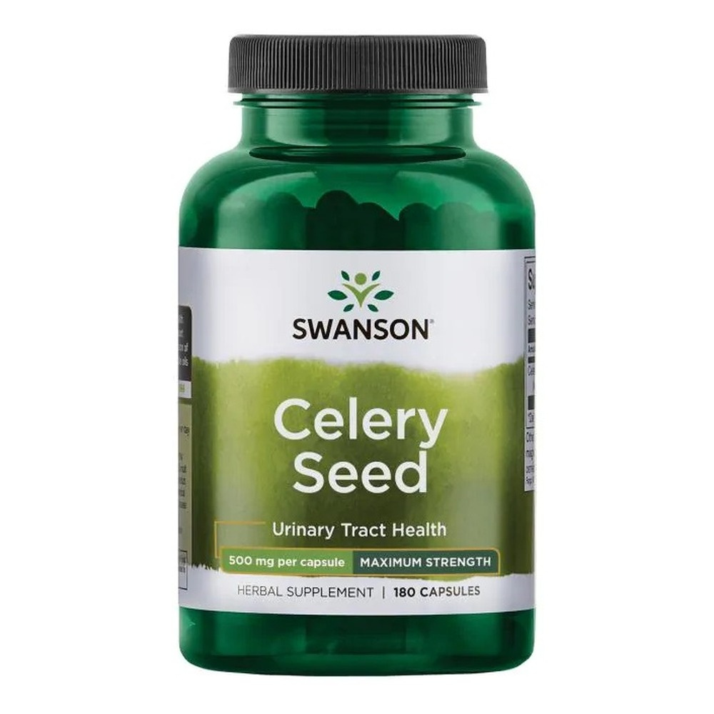 Swanson Celery Seed 500mg Seler Maksymalna Siła Wspiera Układ Moczowy 180 Kapsułek