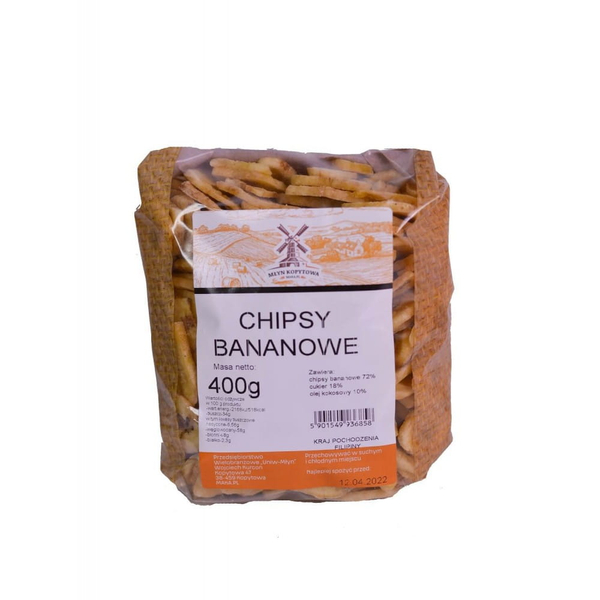 Młyn Kopytowa Chipsy Bananowe 400g