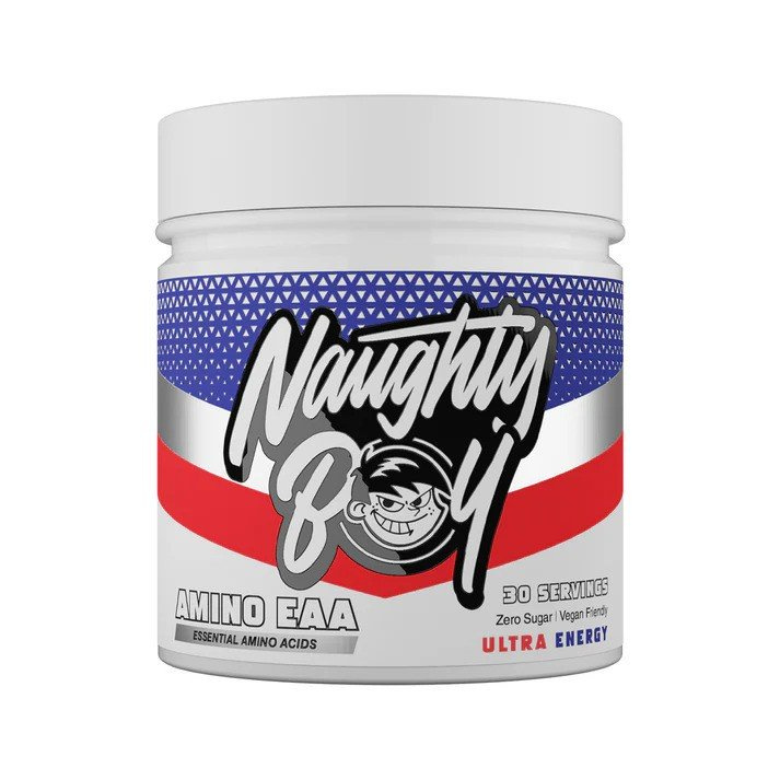 Naughty Boy Amino EAA Ultra Energy Aminokwasy EAA BCAA w Proszku na Regenerację Mięśni i Wytrzymałość 345g