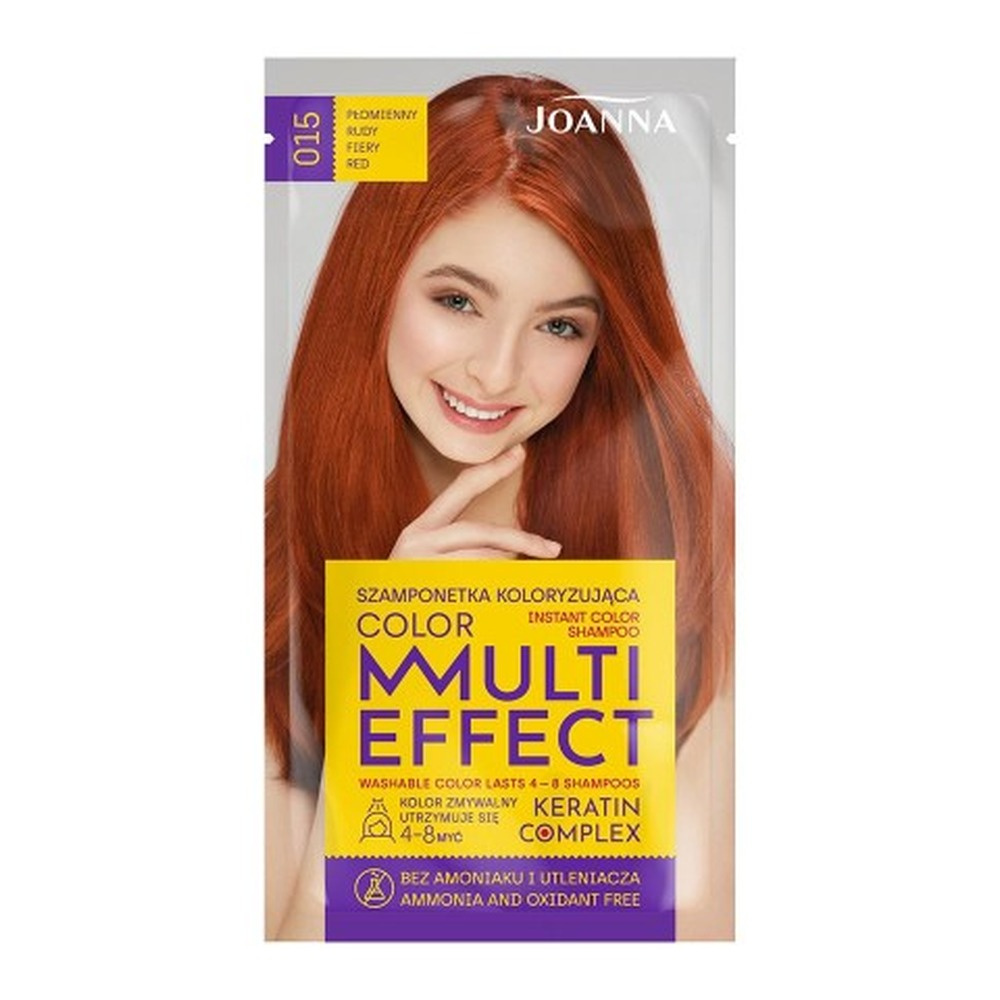 Joanna Multi Effect Szamponetka Koloryzująca Nr 015 Płomienny Rudy 35g