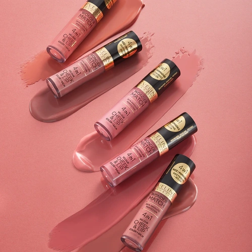 Eveline Wonder Match Cheek & Lip 4w1 Róż i Pomadka w Płynie Nr 2 4,5ml