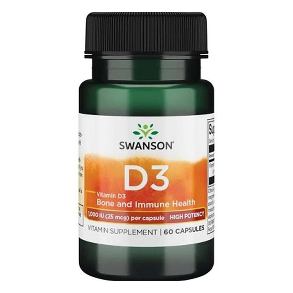 Swanson Vitamin D-3 1000 IU 60 Kapsułek