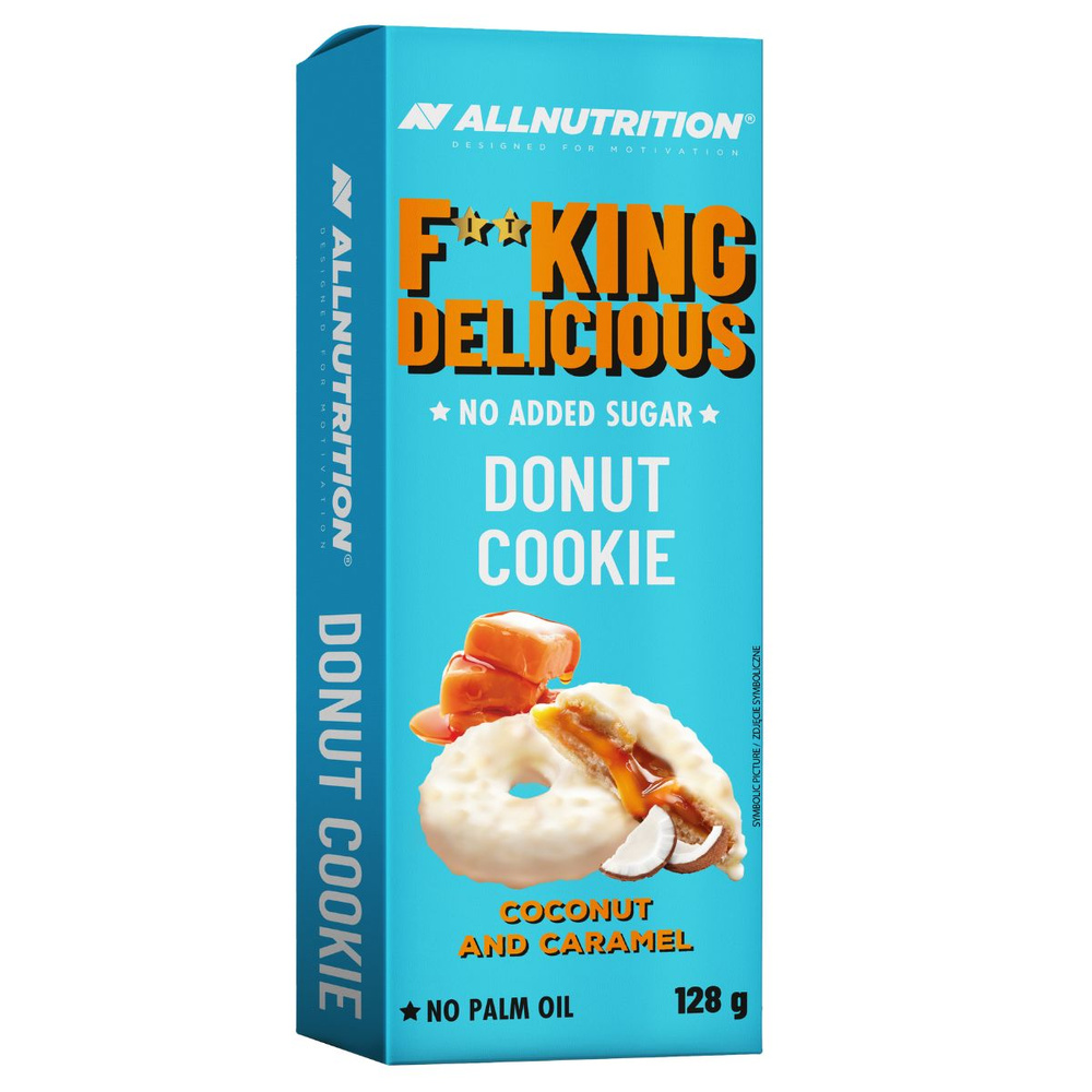 Allnutrition Fitking Delicious Donut Cookie Kokos i Karmel Ciastko Bez Dodatku Cukru 128g