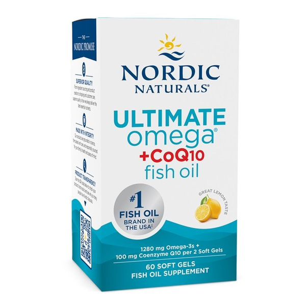 Nordic Naturals Ultimate Omega CoQ10 1280mg for Heart Support 60 Softgels