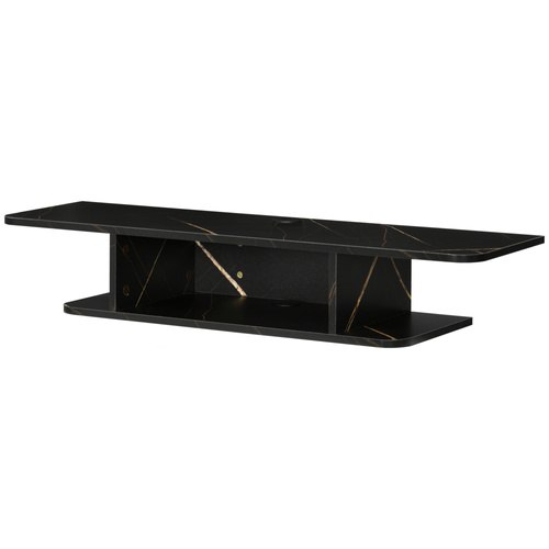 HOMCOM Floating TV Unit Stand for TVs up to 40", Wall Mounted Media Console with Storage Shelf, Entertainment Center, Black