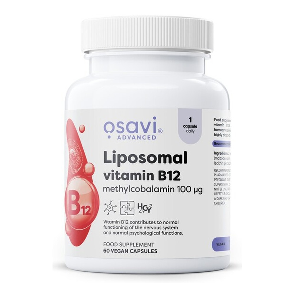 Liposomal Vitamin B12, Methylcobalamin 100mcg - 60 vegan caps