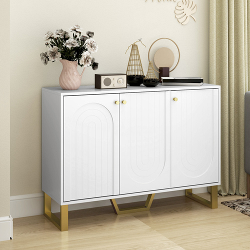 HOMCOM 3-Door Sideboard Storage Cabinet - White