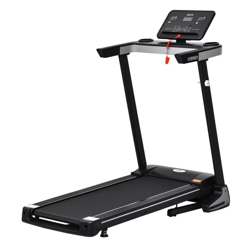 HOMCOM Motorised Folding Treadmill with 500W & LED Screen for Home, Black
