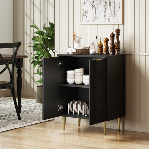 HOMCOM Adjustable Shelf Sideboard - Black