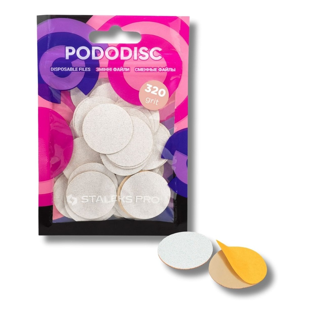 Staleks Pro Wymienne Pilniki Białe do Dysku do Pedicure PODODISC L EXPERT 50 Sztuk