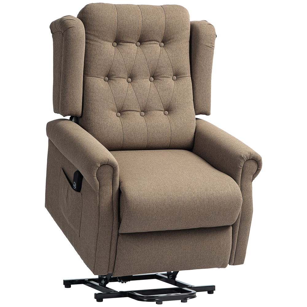 HOMCOM 45° Lifting Riser and Recliner Armchair  - Dark Brown