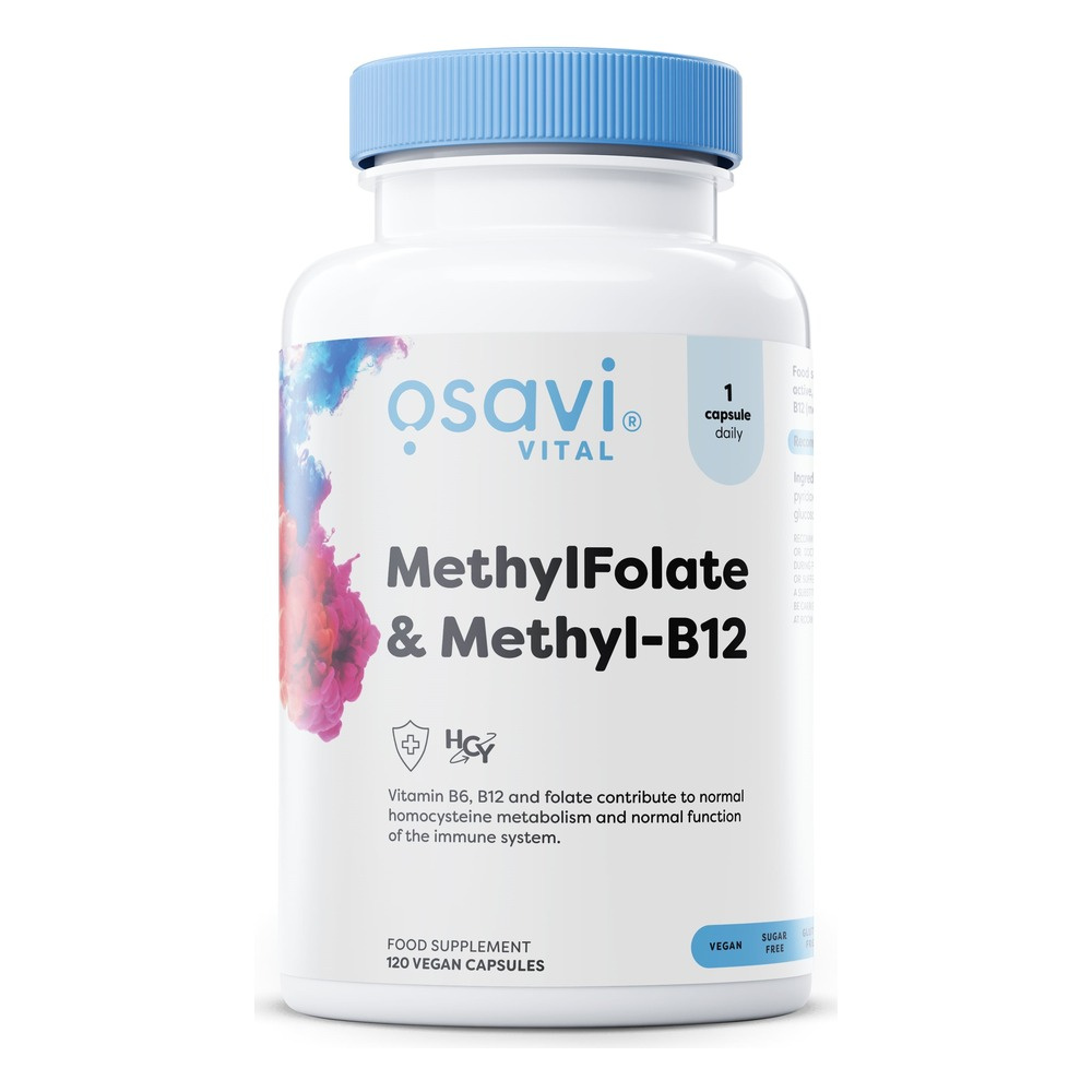 Osavi Metylofolian i Metylo-B12 Na Wsparcie Układu Nerwowego i Metabolizmu Homocysteiny 120 Kapsułek