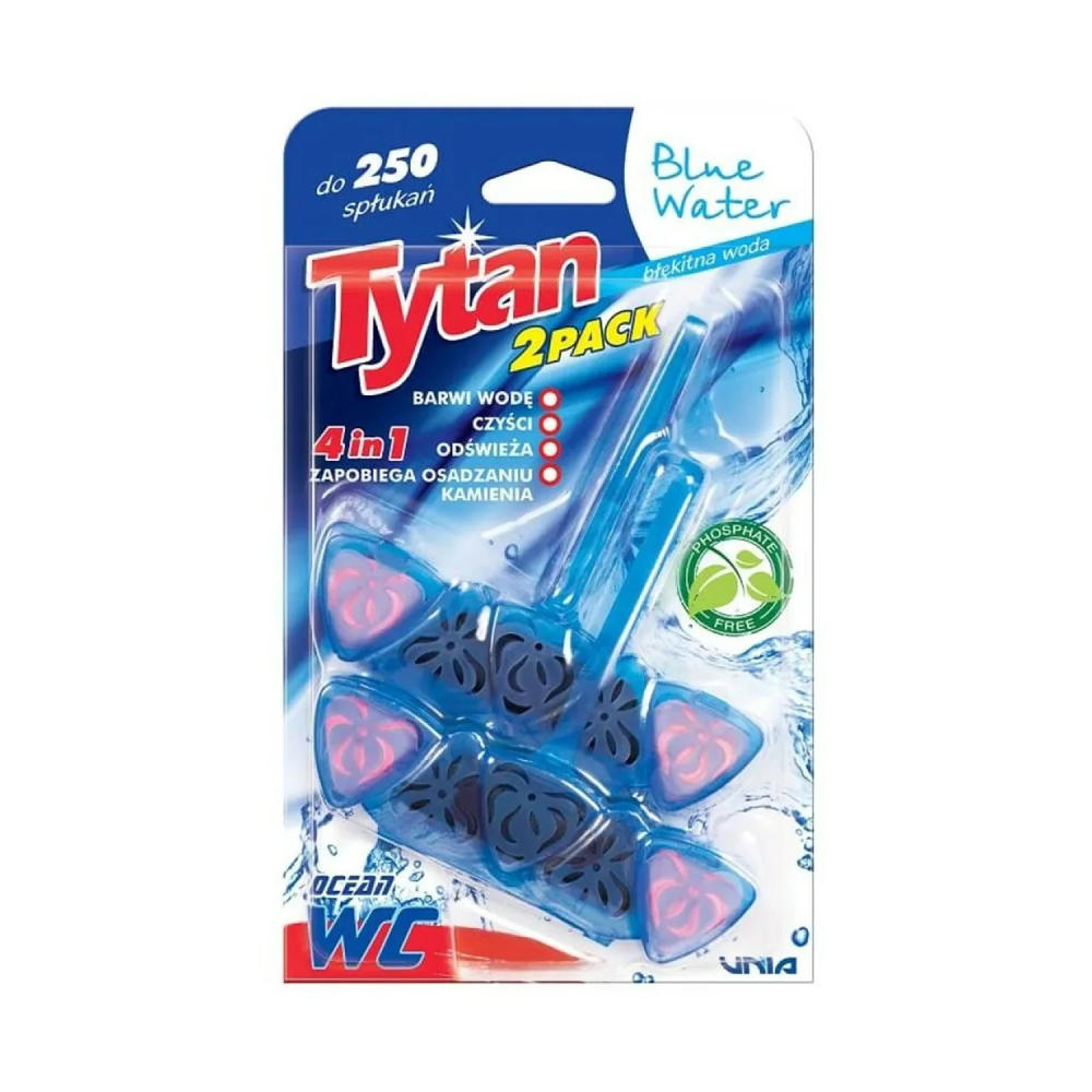 Tytan WC Zawieszka Toaletowa Blue Water 4w1 Ocean 2 x40g