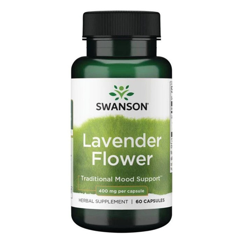 Swanson Lavender Flower 400mg Relaks i Uspokojenie 60 Kapsułek
