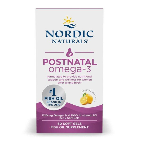 Nordic Naturals Postnatal Omega-3 1120mg Lemon for Postnatal Wellness 60 Softgels