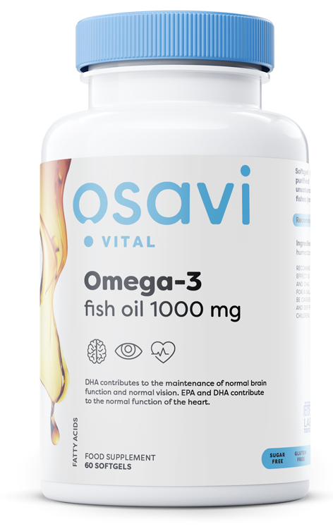 Osavi Omega-3 Olej Rybi Destylowany Molekularnie 1000mg 60 kapsułek na serce i mózg