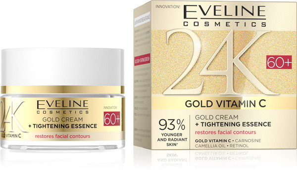 Eveline 24K Gold Vitamin C Złoty Krem + Esencja Napinająca 60+ 50ml