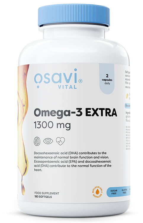 Osavi Omega-3 Extra 1300mg 180 kapsułek na wsparcie serca i mózgu
