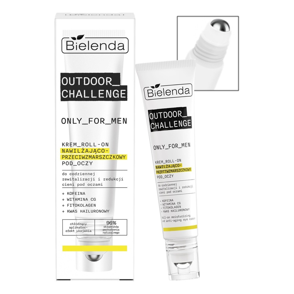 Bielenda Only for Men Outdoor Challenge Nawilżający Krem Przeciwzmarszczkowy Roll - On pod Oczy na Dzień i na Noc 15ml