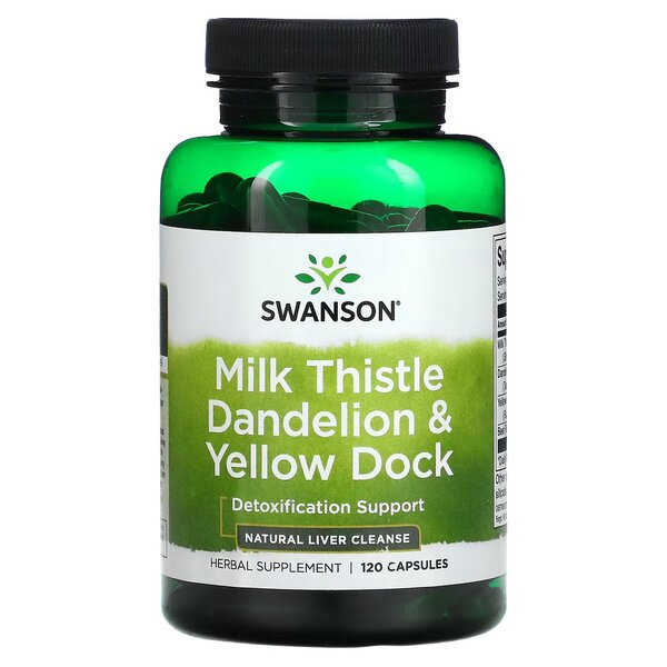 Swanson Milk Thistle Dandelion & Yellow Dock 120 Kapsułek