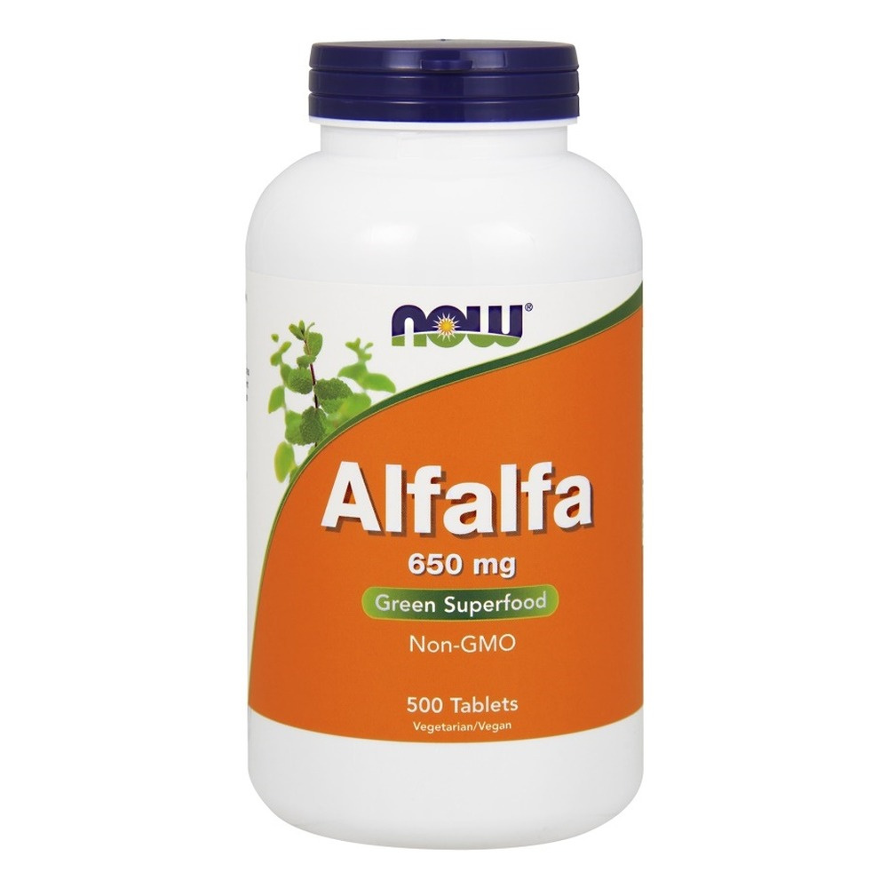 NOW Foods Alfalfa Lucerna 650mg Wsparcie Odżywcze 500 Tabletek