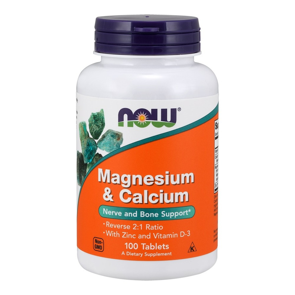 NOW Foods Magnesium and Calcium with Zinc and Vitamin D3 For Bone and Muscle Support 100 Tablets