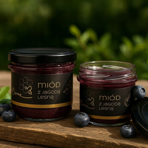 Bona Miód z Jagodą Leśną Naturalny Pyszny Smak 245g
