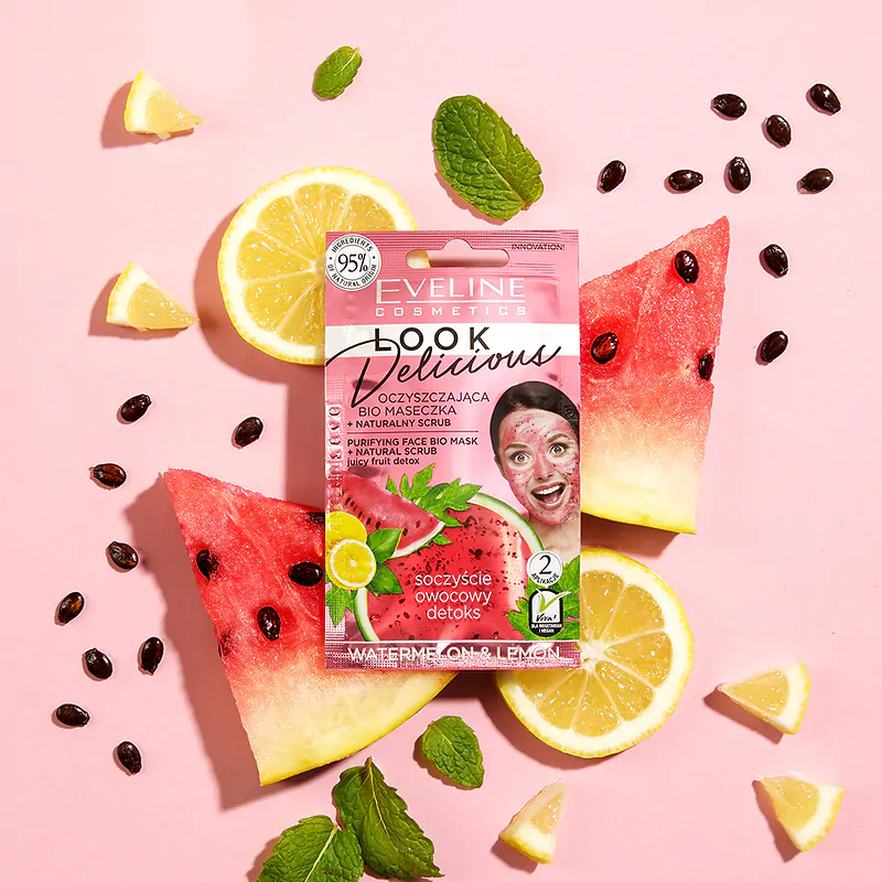 Eveline Look Delicious Cleansing Bio Mask Natural Scrub with Watermelon and Lemon 10ml