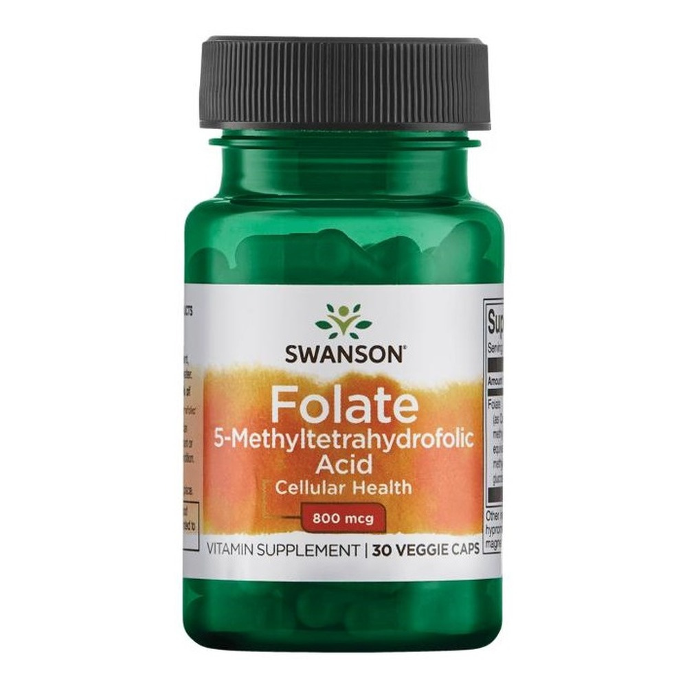 Swanson Folate (5-Methyltetrahydrofolic Acid), 800mcg - 30 vcaps