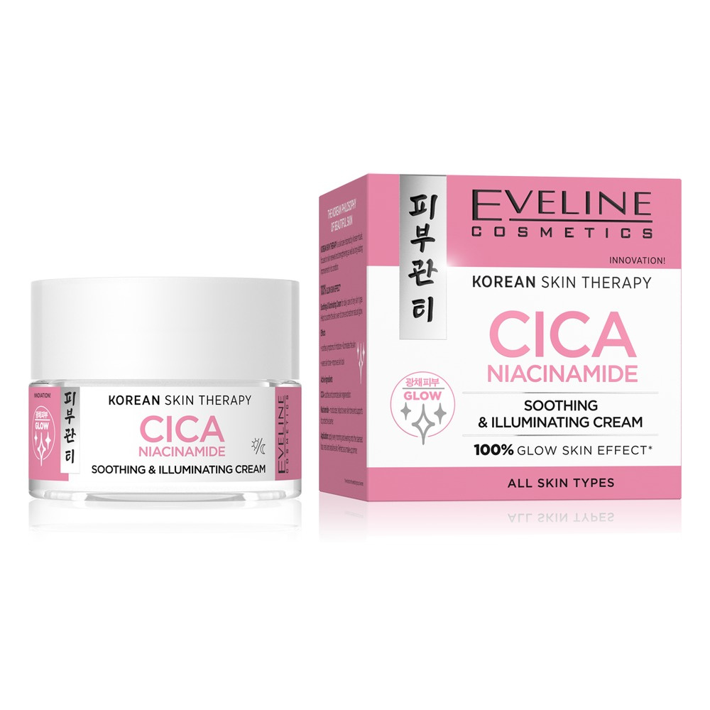 Eveline Cosmetics Korean Skin Therapy Cica Niacinamide Soothing And Illuminating Cream 50ml