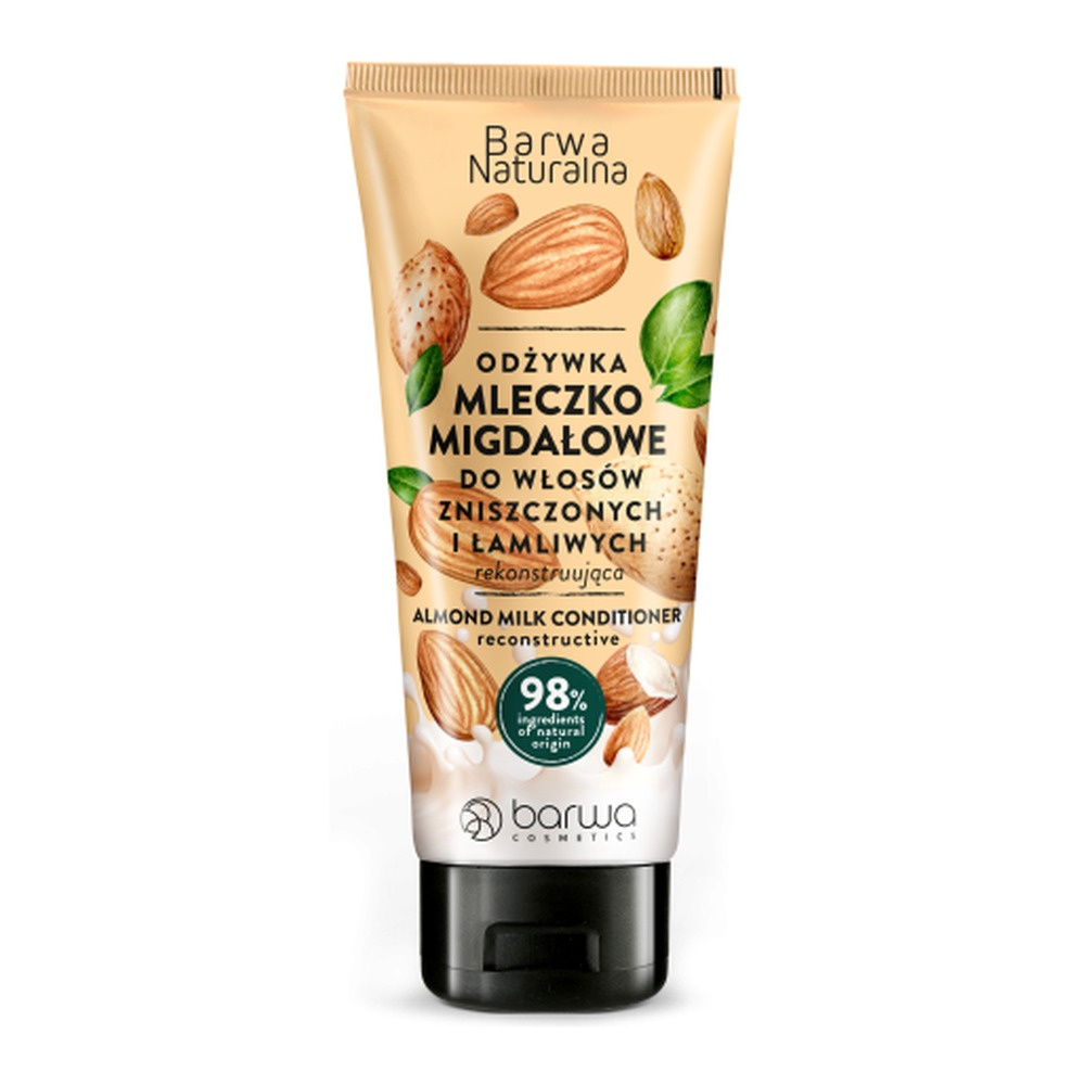 Barwa Naturalna Rekonstruująca Odżywka z Mleczkiem Migdałowym dla Włosów Zniszczonych i Łamliwych 200ml