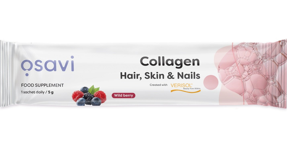 Osavi Collagen Peptides Wild Berry 5g 1 serving for Hair Skin and Nails