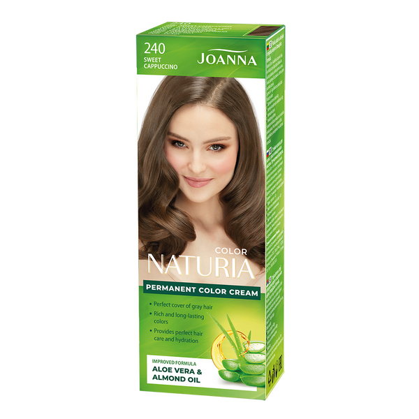 Joanna Naturia Permanent Hair Color Dye Care Shine No. 240 Sweet Cappuccino 100ml