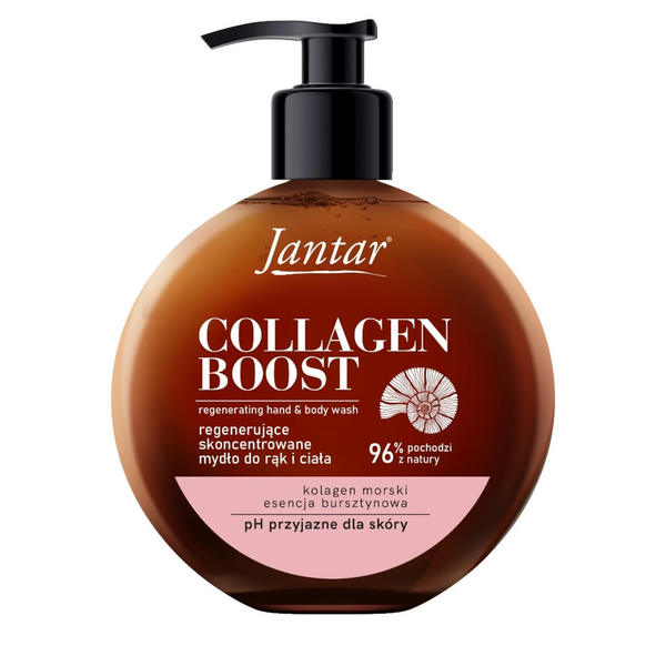 Jantar Collagen Boost Regenerating Hand Soap Amber Essence Marine Collagen for Dry Skin 400ml