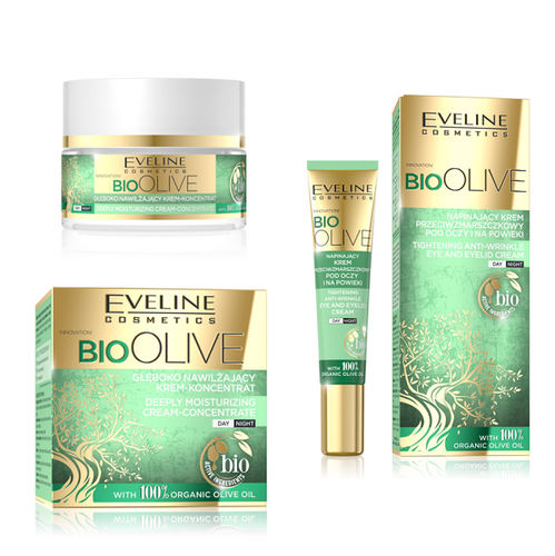 Eveline Bio Olive Deeply Moisturizing Cream Concentrate for Day and Night 50ml + Eye Cream 20ml