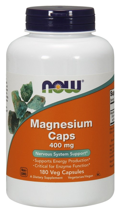 NOW Foods Magnesium 400 mg Muscle Support Nervous System and Healthy Sleep 180 Capsules