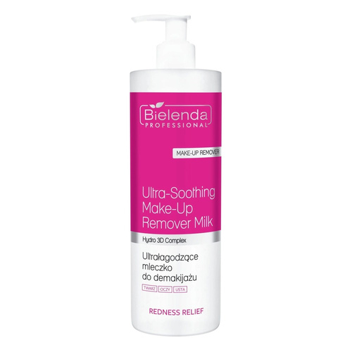 Bielenda Professional Redness Relief Ultra - Soothing Makeup Remover Milk for Face Eyes and Lips for Sensitive and Capillary Skin 500ml