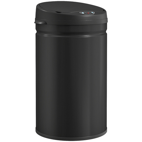 HOMCOM 30L Stainless Steel Sensor Bin - Black