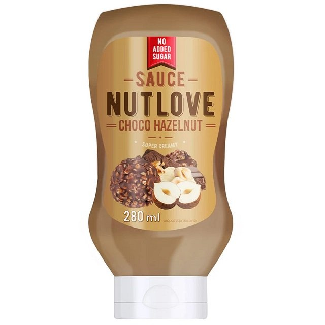 Allnutrition Nutlove Sauce Choco Hazelnut Sos na Bazie Kremu Orzechowego o Smaku Kakaowym 280ml