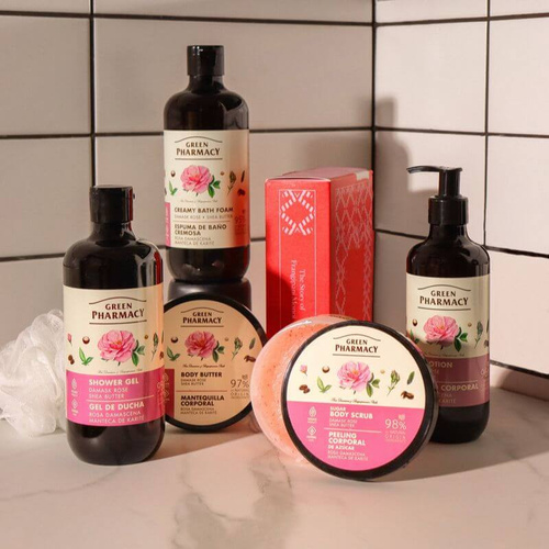 Green Pharmacy Sugar Body Scrub Damask Rose and Shea Butter 200ml