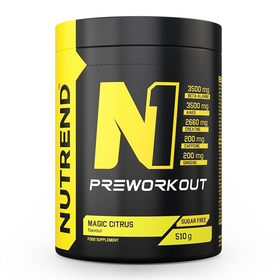 Nutrend N1 Pre-Workout for Energy and Strength Magic Citrus 510g