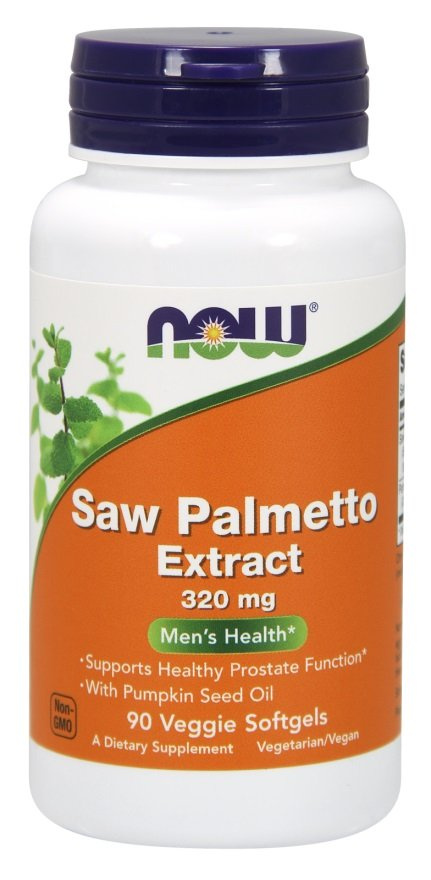 Now Foods Saw Palmetto Extract z Olejem z Pestek Dyni 320mg Wspomaga Drodi Moczowe i Funkcje Prostaty 90 Kapsułek