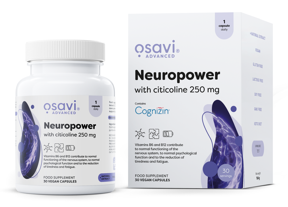 Osavi Neuropower z Cytykoliną 250mg 30 wegańskich kapsułek na wsparcie układu nerwowego