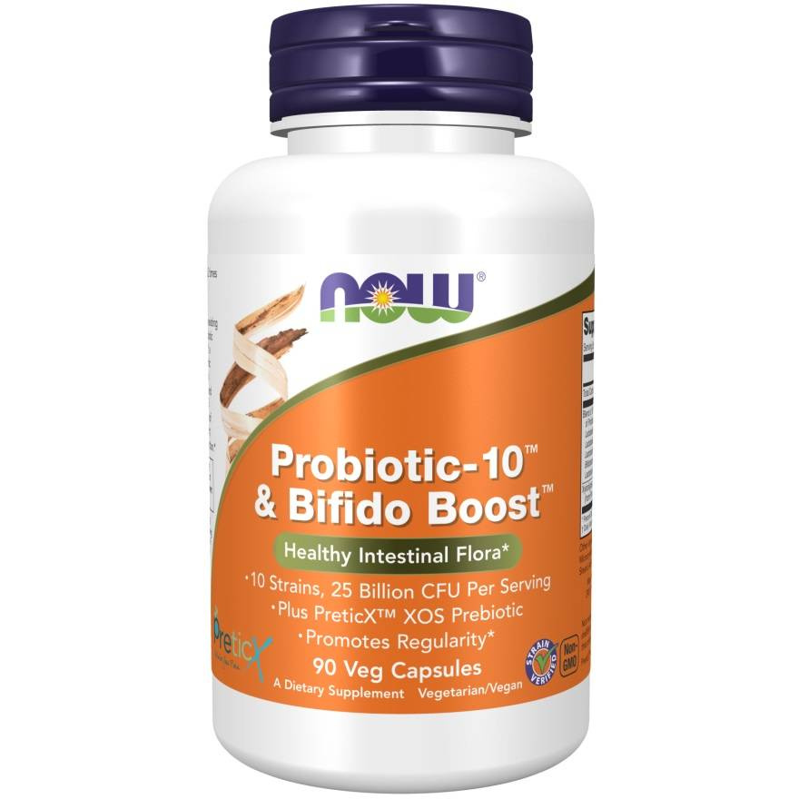 Now Foods Probiotic-10 & Bifido Boost Supports Digestive System 90 Capsules
